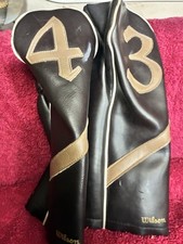 Vintage Golf Club Headcovers Lot of 2 Wilson Brown 3 4 Original Made in USA