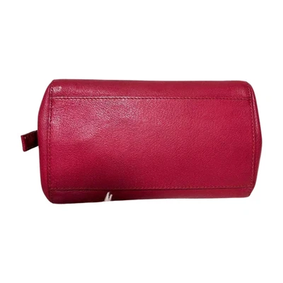 Vintage Miu Miu 90s Mini Boston Bag Red Pigskin Leather