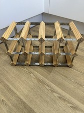 Wood & Metal Wine Rack 12 Bottle Capacity Champagne Wine or Spirits 