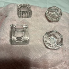4 Salt Sellers. Clear Glass