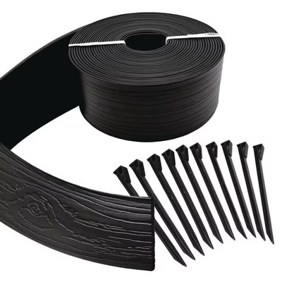 Terrace Board 5 In. X 40 Ft. Black Landscape Lawn Edging with Stakes
