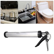 A1pc Aluminum Tube Silicone Caulking Gun 600ml Caulk Tool With 10 Nozzles
