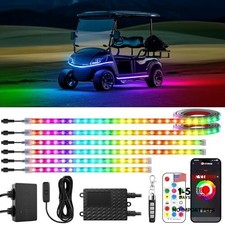 6pcs Golf Cart Led Lights with 12V-72V Voltage Reducer, 6Pcs-Underglow Interior