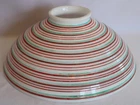 VINTAGE STRIPED MILK GLASS LAMP LIGHT SHADE 3-3/4" HIGH BY 9-1/4" WIDE 3" FITTER