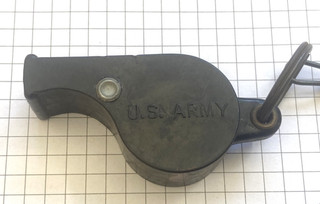 US ARMY black plastic rivited esgargot whistle quite an early version original