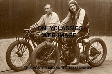 1930 MOTORCYCLE WALL OF DEATH 12x18 POSTER Doris Gray Barney Paige Indian Racers