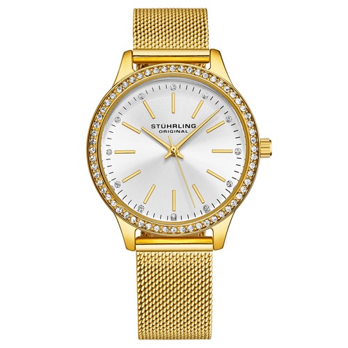 Stuhrling Original 4044 3 Quartz Classic Stainless Steel Mesh Womens Watch - 第 1/4 張圖片