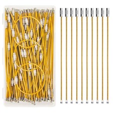 100Pcs Stainless Steel Wire Keychain Cable, 6.0 Inch Heavy Duty yellow