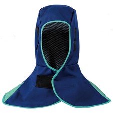 Blauer Schwei&szlig;helm mit Nacken Schulterabdeckung, flammhemmendes Gewebe