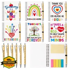 ANGOLIO 12 Teacher Appreciation Notebook Pen Gift Bulk