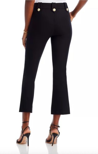 DEREK LAM 10 CROSBY Sz 8 ROBERTSON CROP FLARE TROUSERS Black Womens Pants $365 - Picture 9 of 11