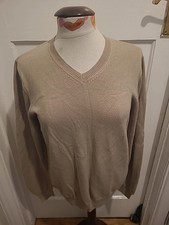 Mens Blue Harbour Size Small Natural V Neck Pullover Jumper