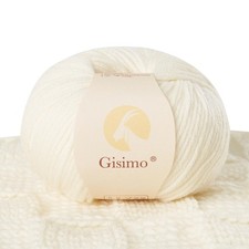 100 Merino Wool Yarn 6-Ply Soft Knitting Crochet 1.76oz/50g 127yds White