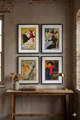 Set Of 4 Framed and Matted Lithograph Prints by Henri de Toulouse-Lautrec