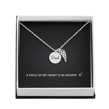 Dad Memorial Necklace for Sister Loss of Father Jewelry A Piece Heart in Heaven