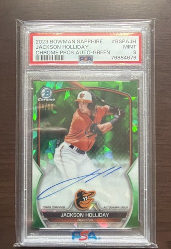 Jackson Holliday #BSPA-JH 2023 Bowman Chrome Sapphire Autographs card