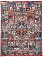 Vintage One-of-a-Kind Oriental Wool Rug 9'5X12'6 Historical Design Carpet