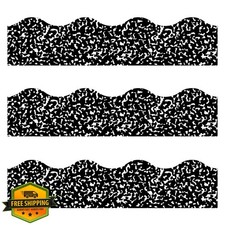 Starboling 50 Feet Bulletin Board Border,Black Scalloped Bulletin Board Trim ...