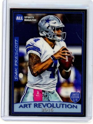 2016 DAK PRESCOTT DC 2/4 ORIGINAL PRINT ART REVOLUTION ART SKETCH CARD