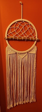 Macrame Wall Hanging Room Home Decor Woven Boho Chic Wall Vtg 70s 44x14 Handmade