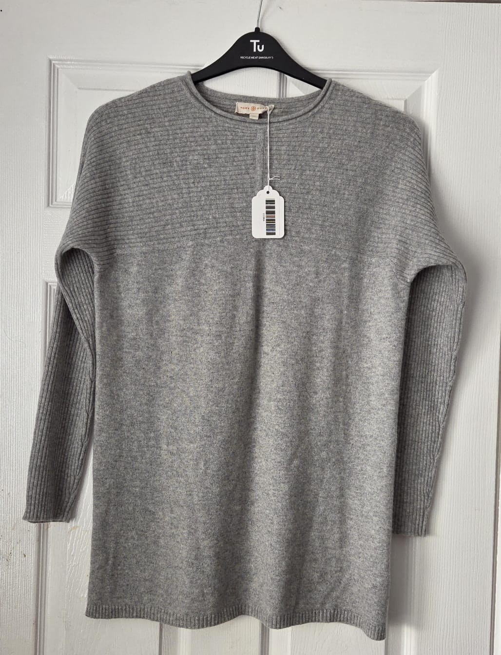 Tory Burch Designer Womens Grey 100% Cashmere Knitted Jumper Size M