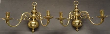 PAIR Virginia Metalcrafters 2050 VMC (2) Double Arm Brass Sconce VTG Polished