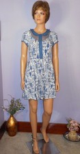 New w Tags Dr. Who/Hot Topic Blue  Tardis  Print Fit  n Flare Geek Girl Dress, S
