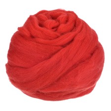 Needle Felting Wool, 8.5 Oz Nature Fibre Wool Yarn Roving Bright Red 