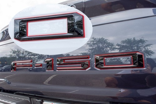 Raised 0.3in Black Red Tailgate Inserts Letters Emblems fit 21-24 F-150 Truck - Bild 1 von 4