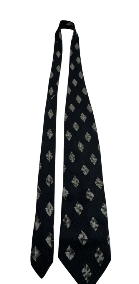 Corbata para hombre Giorgio Armani corbata diamante azul geométrico 3 7/8" ancho 57" Foto 2 de 4