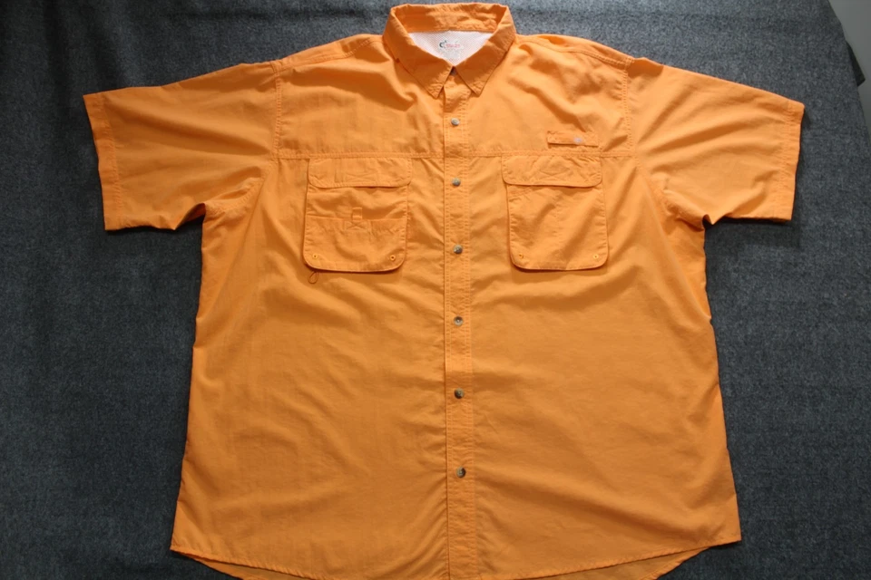 Camisa de pesca deportiva mundial coral 3XL manga corta ventilada para hombre Foto 2 de 4
