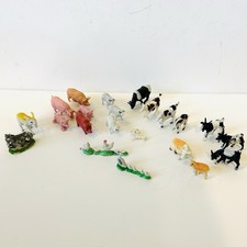 Lot Of 22 Vntg Mini Plastic Farm Animals Various Sizes Cows Sheep Horses Pigs