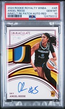 2024 Rookie Royalty WNBA Immaculate Patch Auto Angel Reese Red /49 PSA 10 POP 1