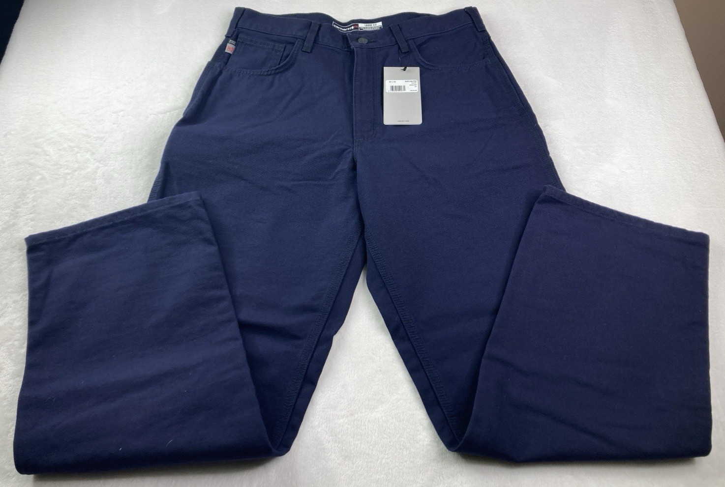 Carhartt FR Loose Fit Canvas Work Pants Navy Flame Resistant Men 34x32 NEW