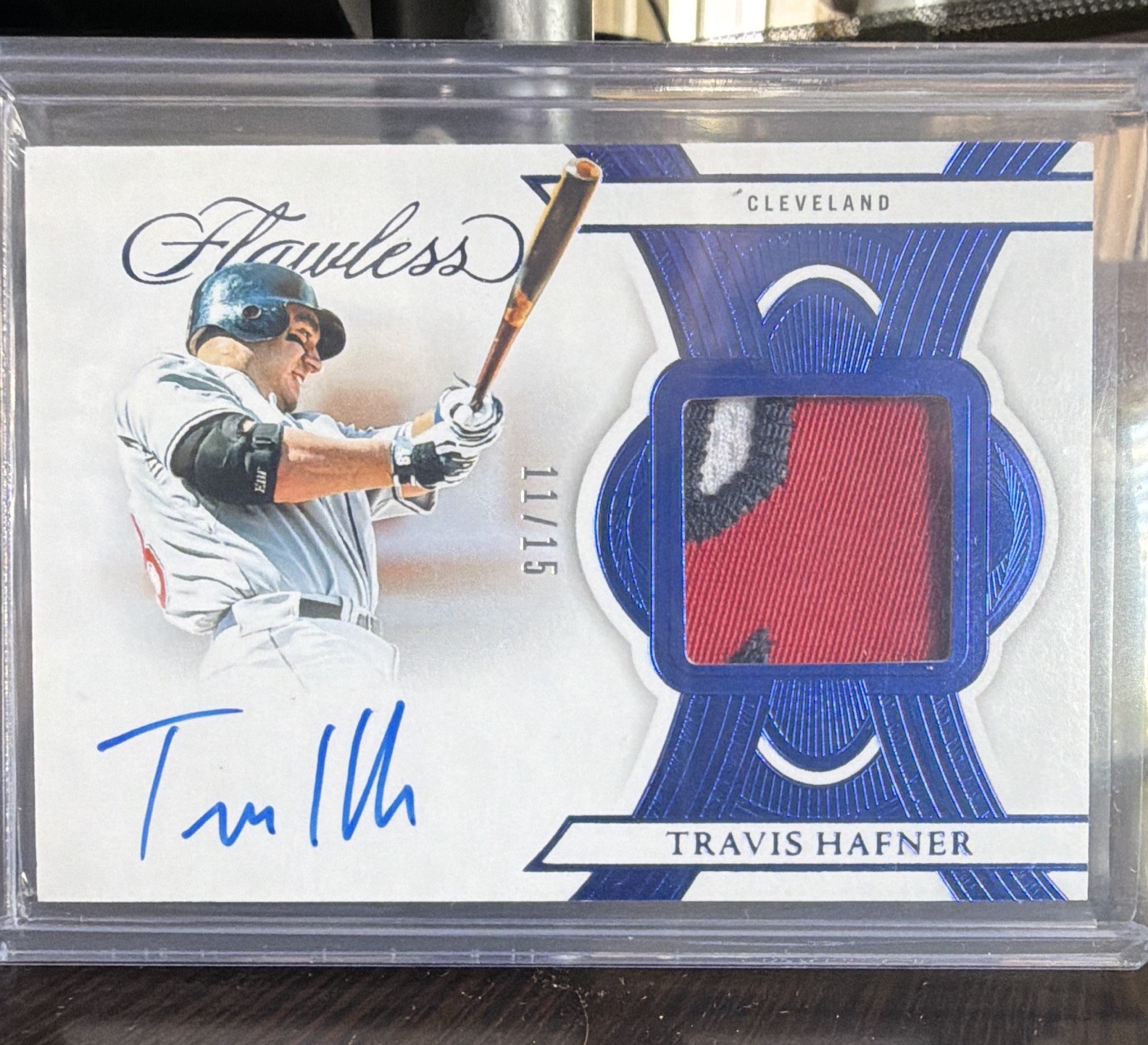 Panini 2025 Flawless On Card Auto Travis Hafner  w/ Patch Sapphire /15 #FSM-TAR