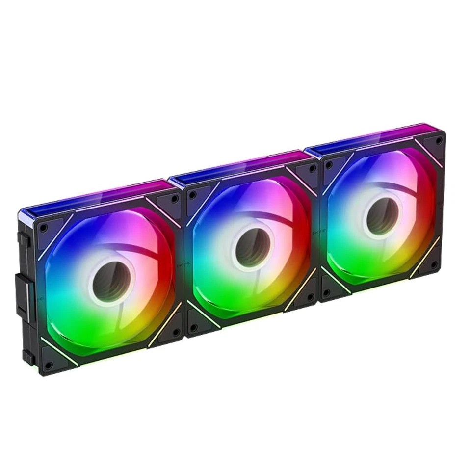 PC Lüfter 120mm ARGB Infinity Mirror Reverse Flow 3er-Pack dunkel