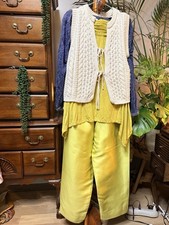 Vintage Russell Kemp 100 Silk Chartreuse Pants 34" Waist  90s  Lime Neon