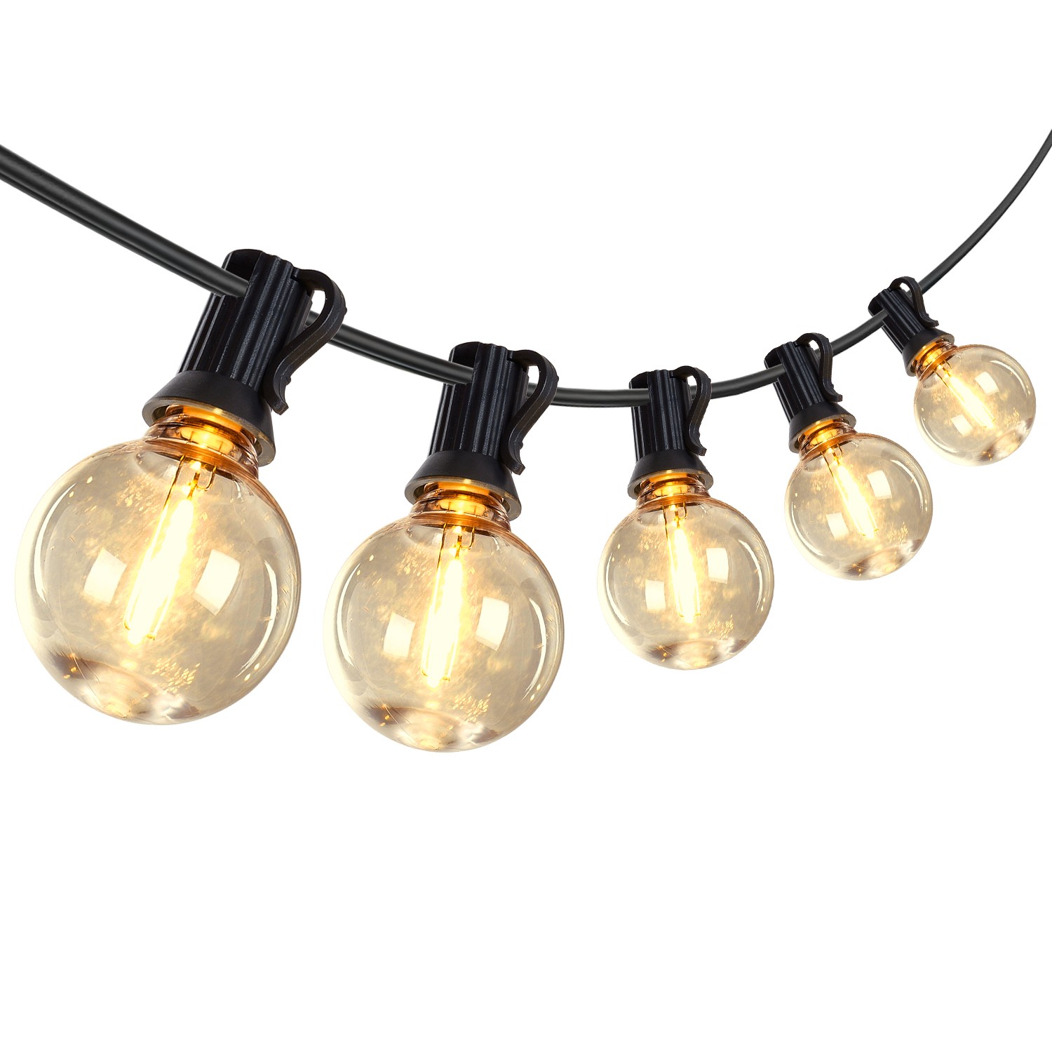 100FT Outdoor String Lights LED Patio Light Waterproof Shatterproof 51 G40 Bulbs