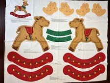 Cranston VIP Christmas Fabric ROCKING REINDEER Sculpture Cotton Cut Sew Panel