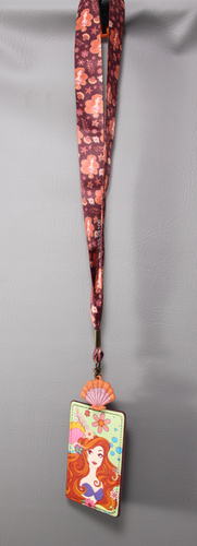 Loungefly Disney Die kleine Meerjungfrau Arielle rot Blumen Schlüsselband mit Kartenetui NEU - Bild 8 von 9