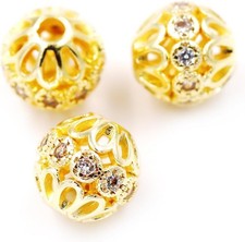 30pcs Jewelry Making Findings, 10mm Spacer Beads in 18K Gold