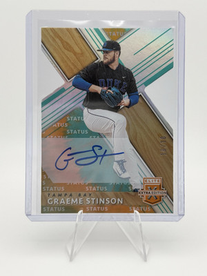 2019 Panini Elite Extra Edition Tie-Dye Die Cut Graeme Stinson #88 Rays Auto /10