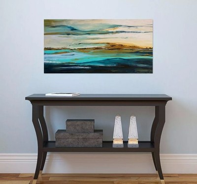 Original Acryl Gemälde Leinwand Abstrakt Landschaft Modern Kunstwerk