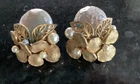 VINTAGE MIRIAM HASKELL FAUX BAROQUE PEARL GOLD-TONE CLIP EARRINGS