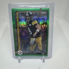 2025 Topps Chrome Football Aaron Rodgers Green Refractor Auto #d /99 Steelers