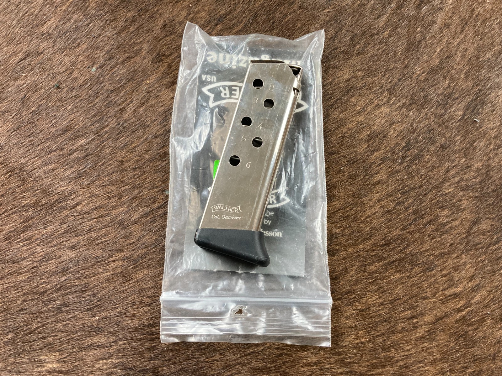Walther PPK .380 ACP 6 Rounds Nickel Finish Steel Pistol Magazine