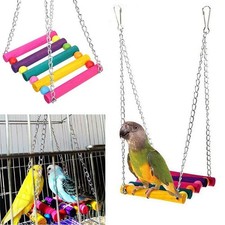 Pet Bird Parrot Parakeet Budgie Cockatiel Cage Hammock Swing Toys Hanging Toy