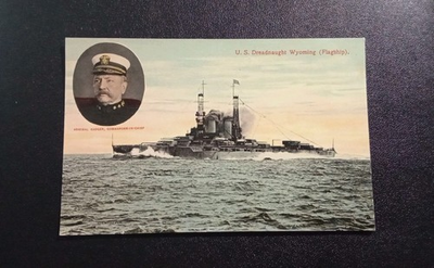 #ad #ad USS WYOMING USN Navy Battleship BB 32 Admiral Badger Postcard 1907 1915 $9.95