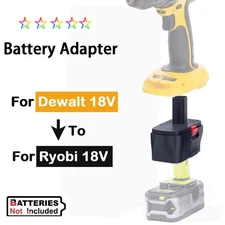 Adapter Fits For Ryobi 18V Li-Ion Battery To For Dewalt 18V Ni-Cd Power Tools