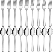 24-piece Forks and Spoons Silverware Set, Unokit Food Grade 24 pieces, Silver 